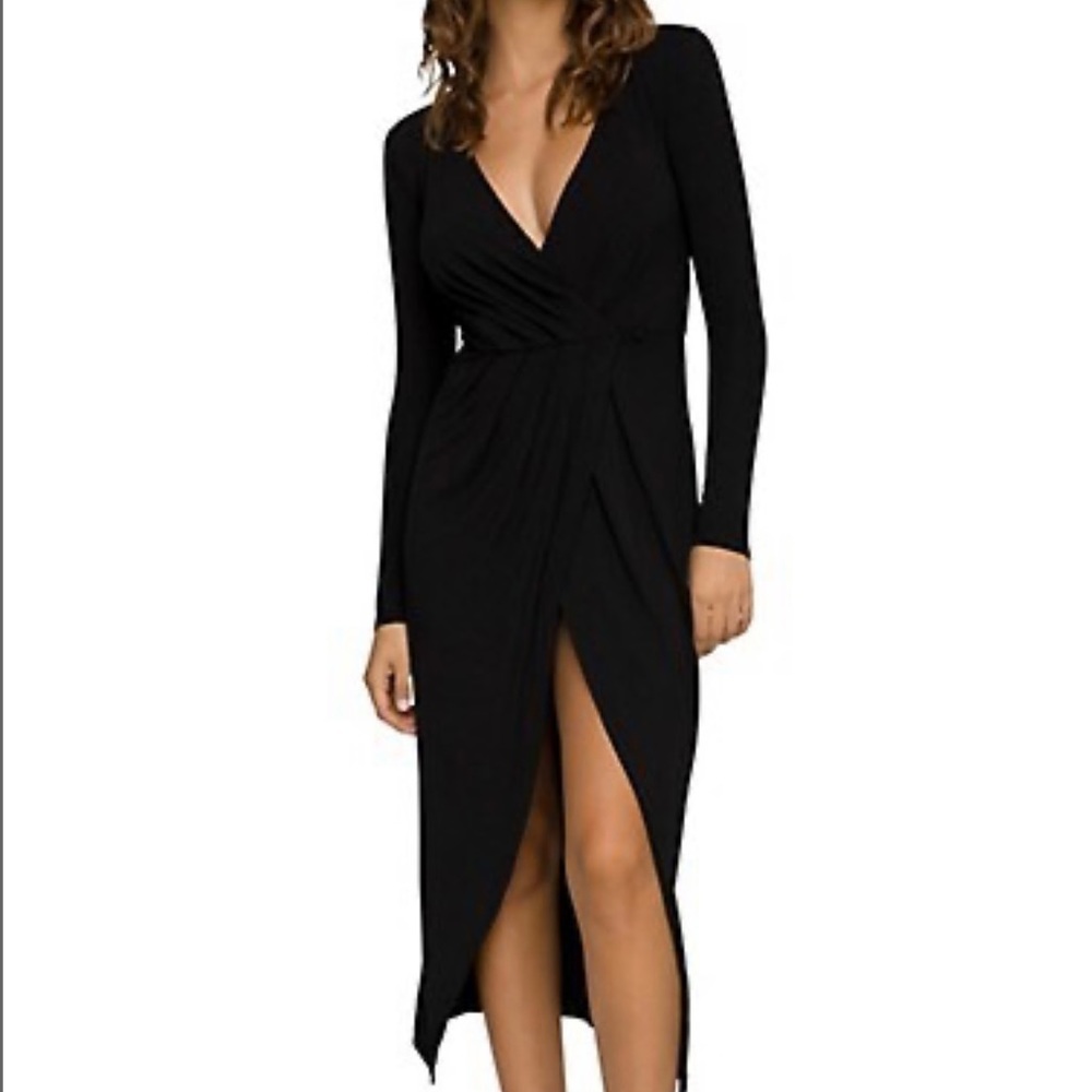 Good American Strong Shoulder Wrap Dress